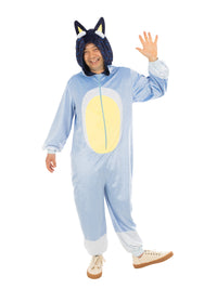 BLUEY BANDIT 'DAD' ONESIE COSTUME, ADULT - Back