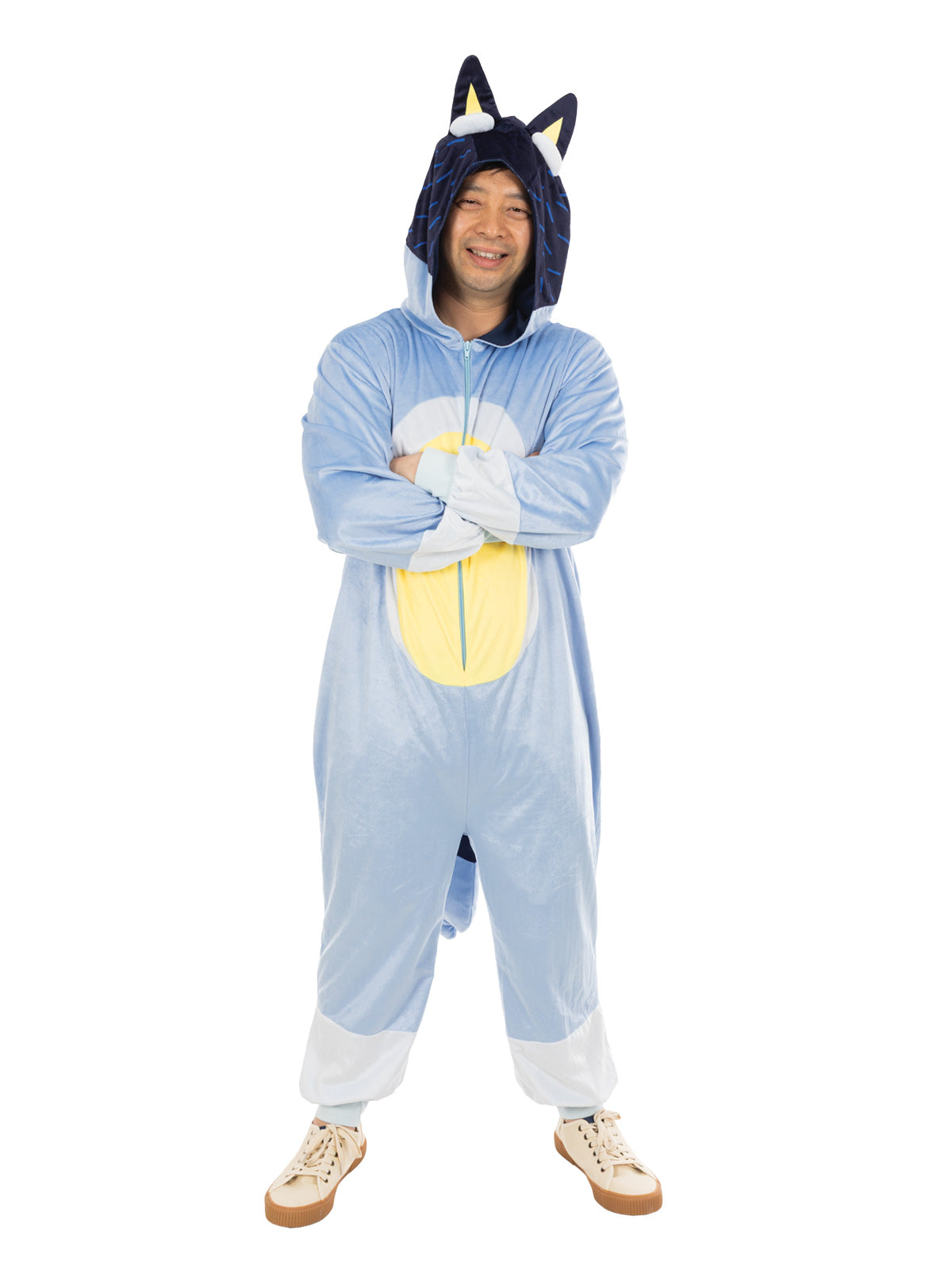 BLUEY BANDIT 'DAD' ONESIE COSTUME, ADULT - Side