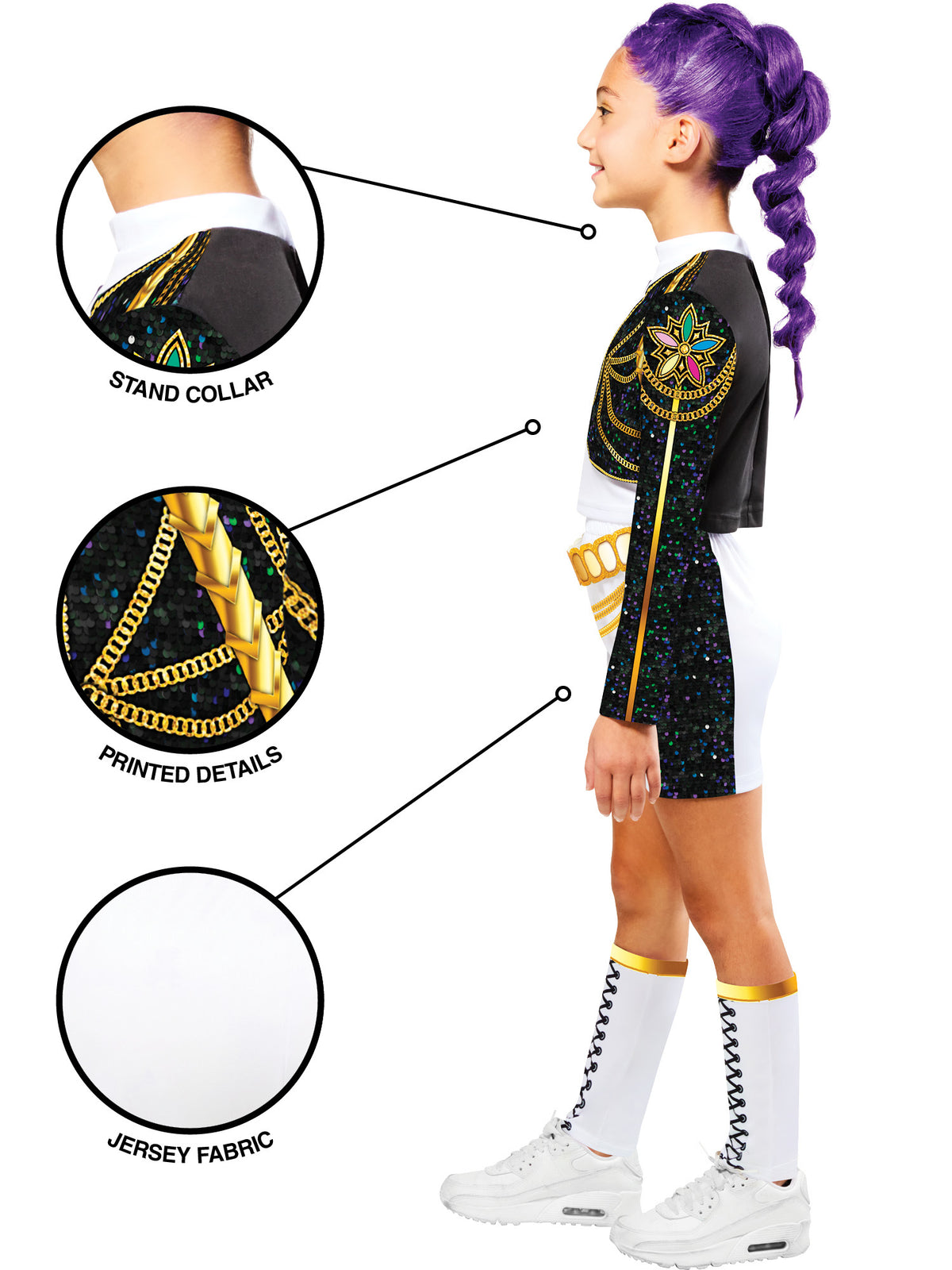 K-POP DEMON HUNTERS RUMI GOLD HYBRID COSTUME, CHILD