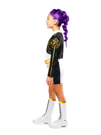 K-POP DEMON HUNTERS RUMI GOLD HYBRID COSTUME, CHILD - Side