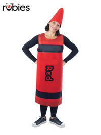 RED CRAYON ADULT TABARD COSTUME - ONE SIZE - Front