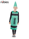 GREEN CRAYON CHILD TABARD COSTUME - ONE SIZE - Front