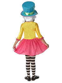 MAD HATTER GIRLS DELUXE COSTUME (LONG HANGING), CHILD - Back