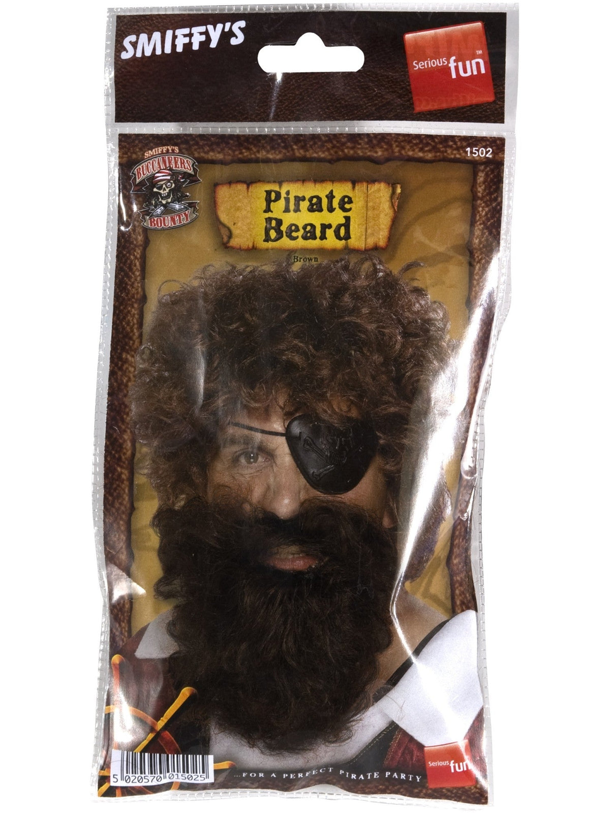 PIRATE BEARD, BROWN - ADULT - Back