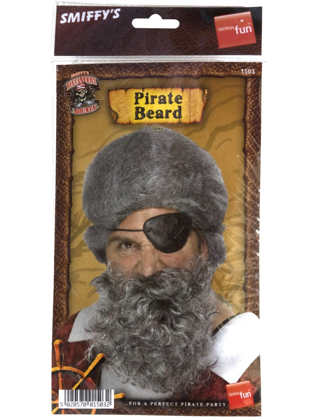 PIRATE DELUXE BEARD, ADULT - Back