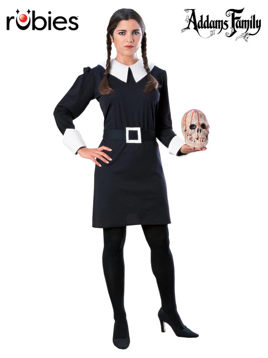 WEDNESDAY ADDAMS DELUXE COSTUME, ADULT - Front