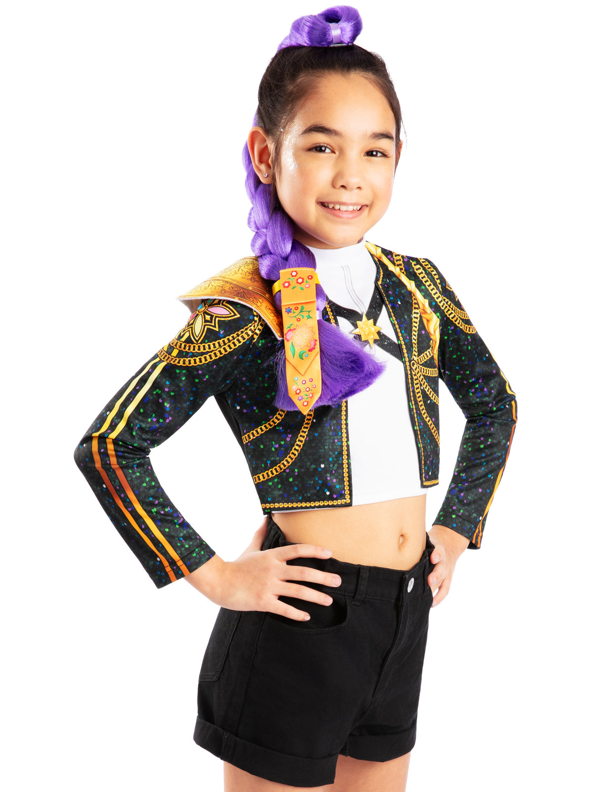 K-POP DEMON HUNTERS RUMI DELUXE CLIP ON HAIR BRAID (65cm)- CHILD - Packaging