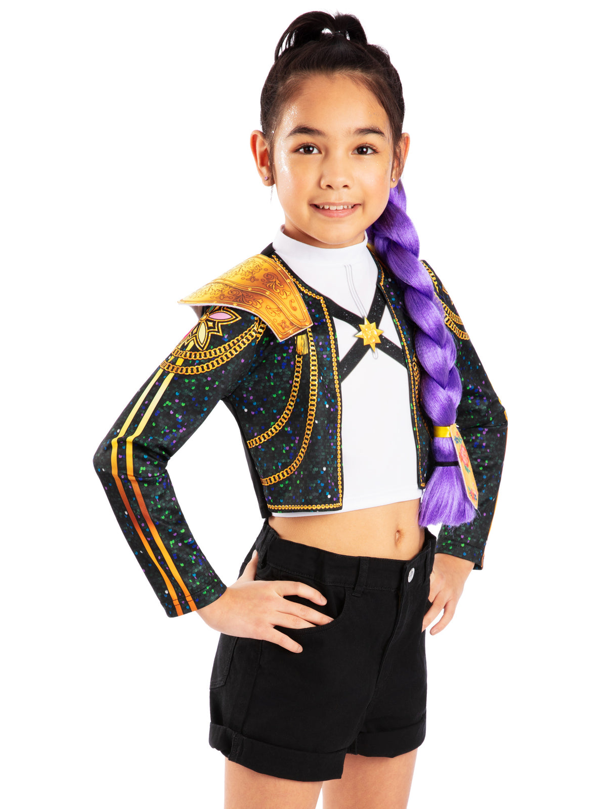 K-POP DEMON HUNTERS RUMI CLIP ON HAIR BRAID (40cm) - CHILD - Side