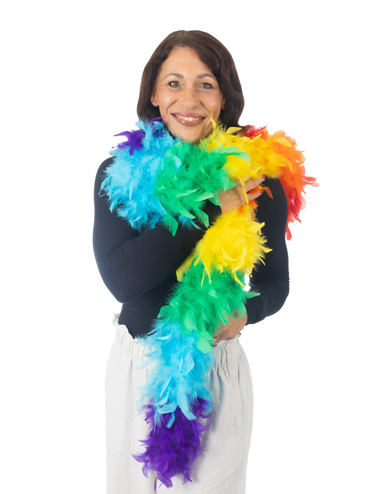 RAINBOW FEATHER BOA - Back