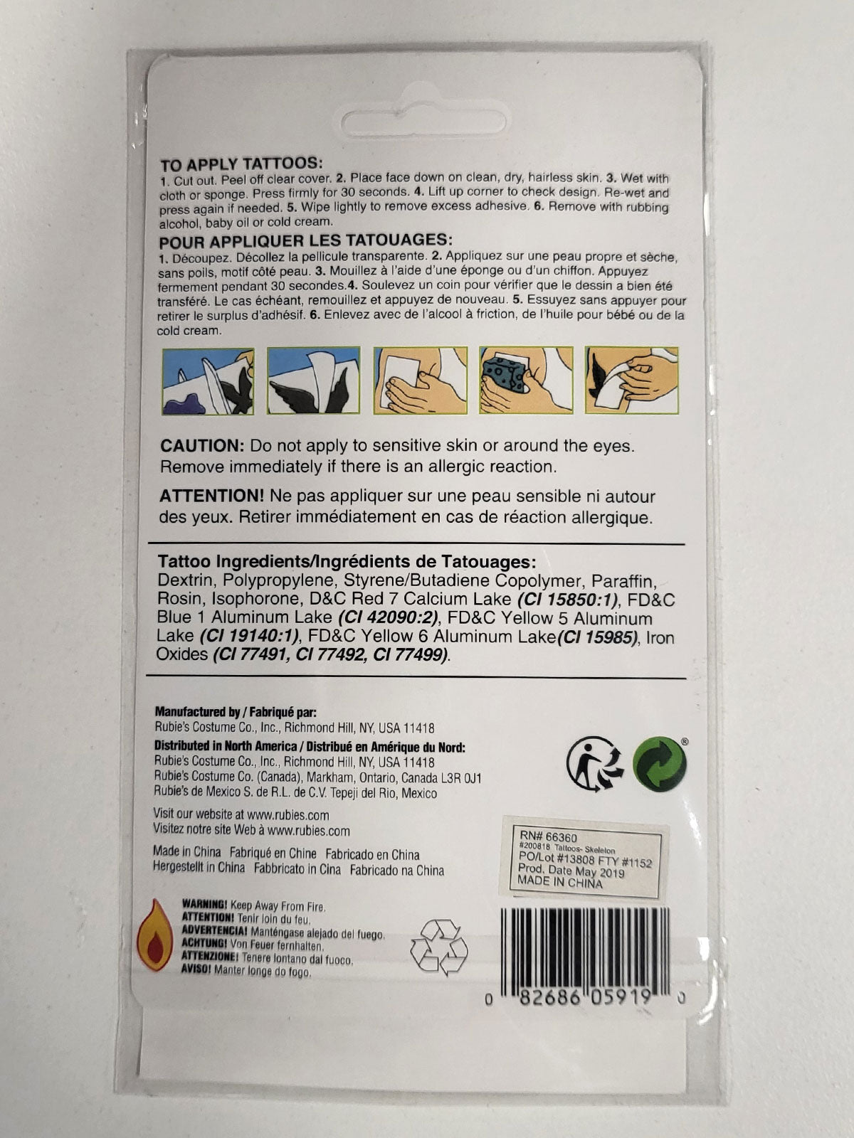 SKELETON LARGE TATTOO KIT - 14 Plus - Back