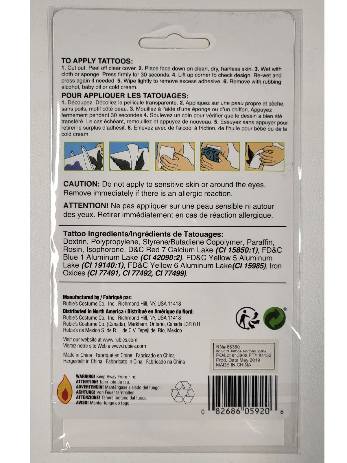 MERMAID SCALES LARGE TATTOO KIT - 14 Plus - Back