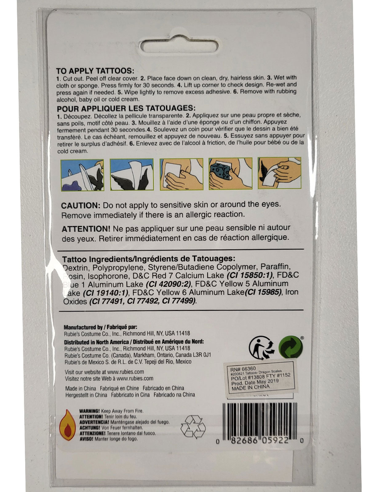 DRAGON SCALES LARGE TATTOO KIT - 14 Plus - Back