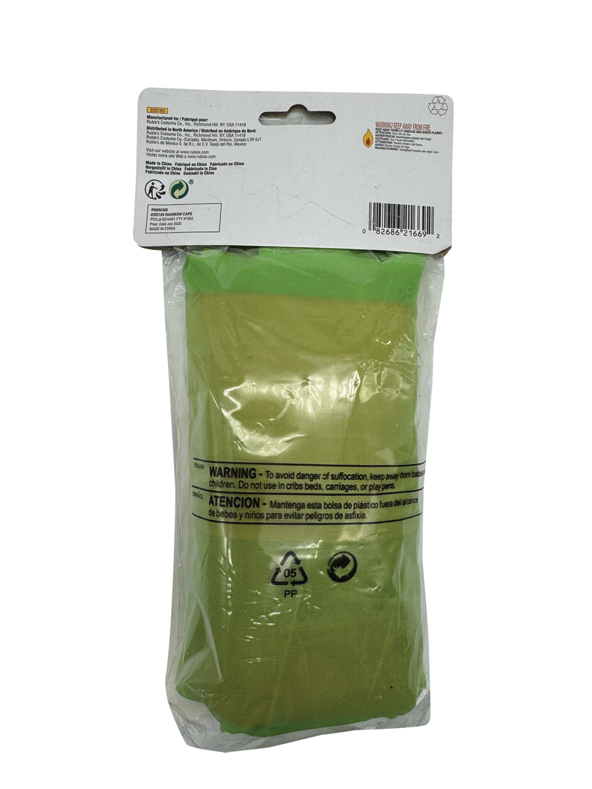 RAINBOW CAPE - ADULT - Packaging