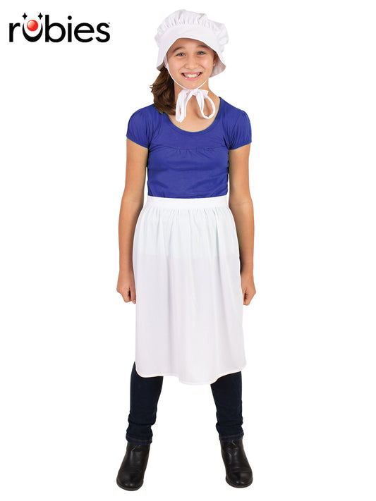HISTORICAL BONNET AND APRON SET, CHILD - 6 Plus - Front
