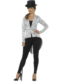 SEQUIN TAILCOAT LADIES JACKET, SILVER - Packaging