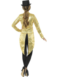 SEQUIN TAILCOAT LADIES JACKET, GOLD - M - Side