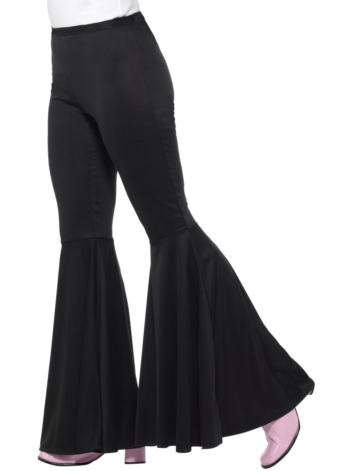 FLARED TROUSERS, LADIES, BLACK - M-L - Side
