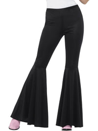 FLARED TROUSERS, LADIES, BLACK - M-L - Back