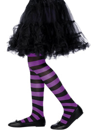TIGHTS - PURPLE &amp; BLACK, CHILD - Front