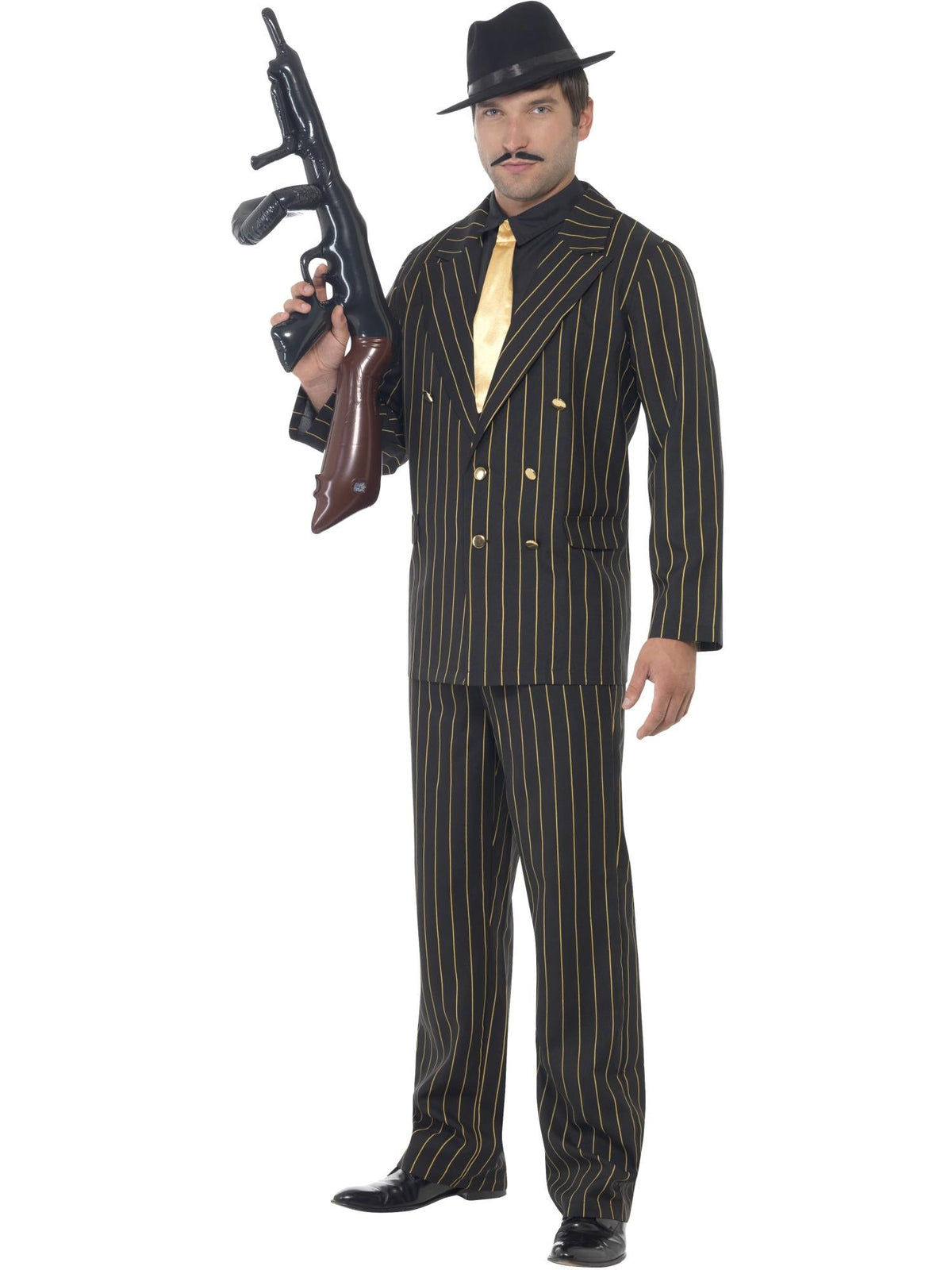 GANGSTER GOLD PINSTRIPE COSTUME, ADULT - Packaging