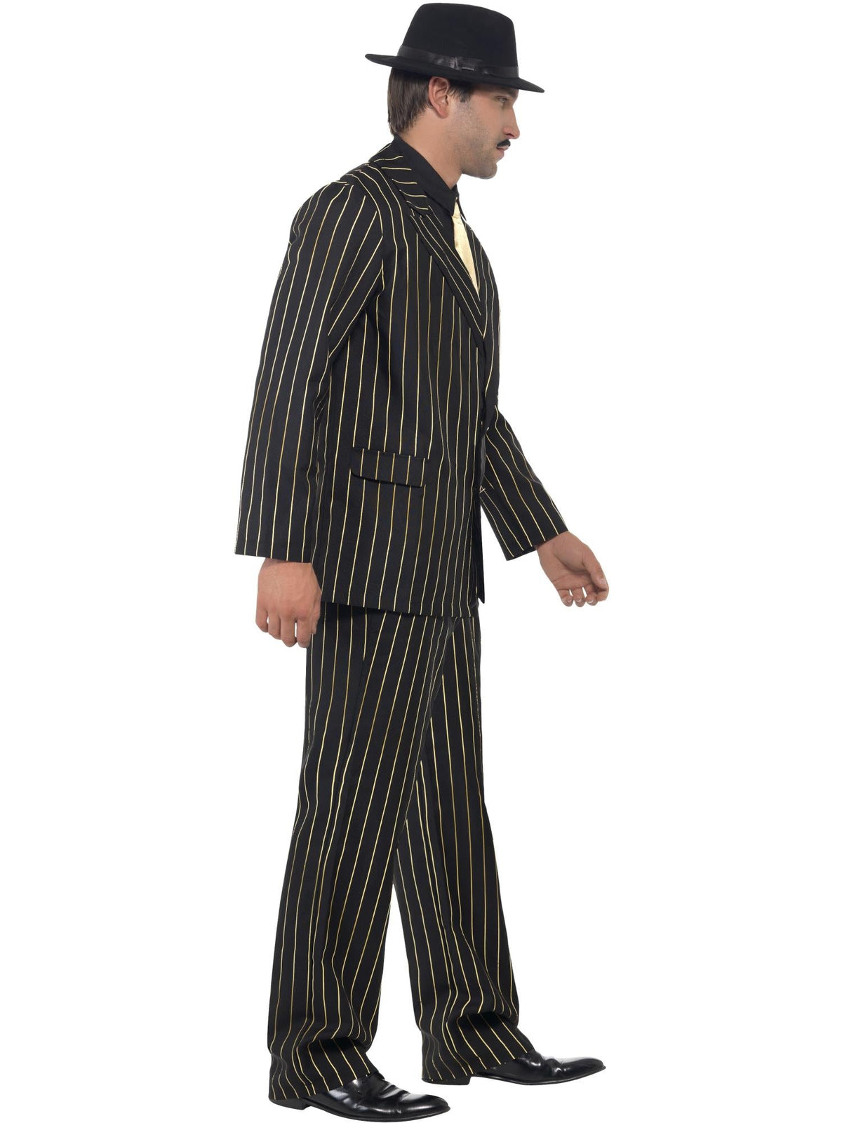 GANGSTER GOLD PINSTRIPE COSTUME, ADULT - Back
