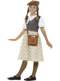 EVACUEE SCHOOL GIRL COSTUME, CHILD - S - Side