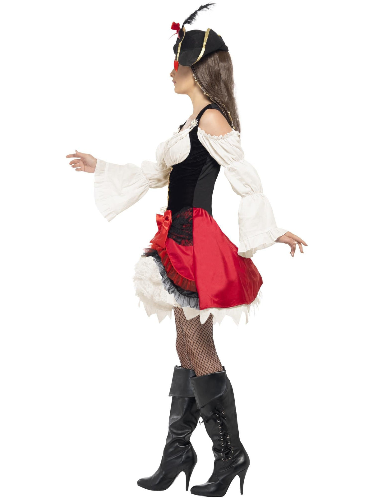 LADY PIRATE GLAMOROUS COSTUME, ADULT - S - Back