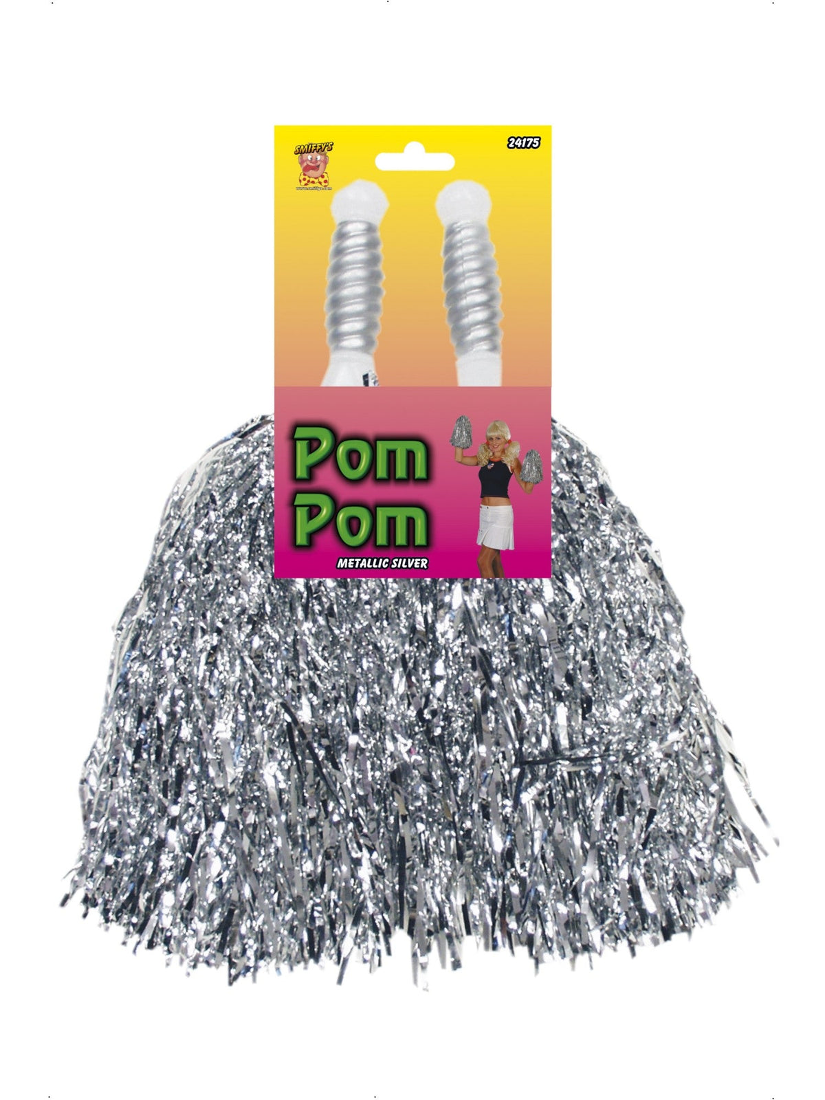 POM POMS METALLIC, SILVER - Back