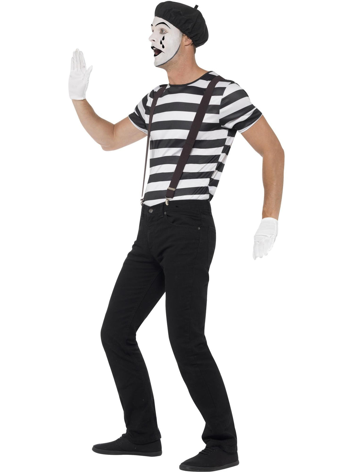 MIME ARTIST COSTUME, ADULT - M - Back