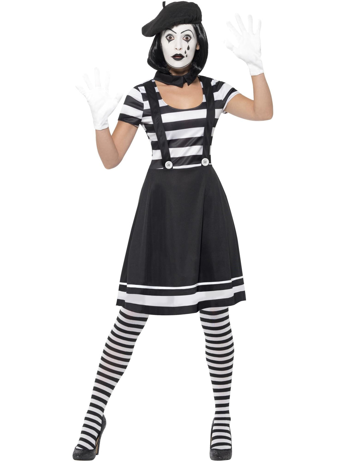 LADY MIME ARTIST COSTUME - L - Back