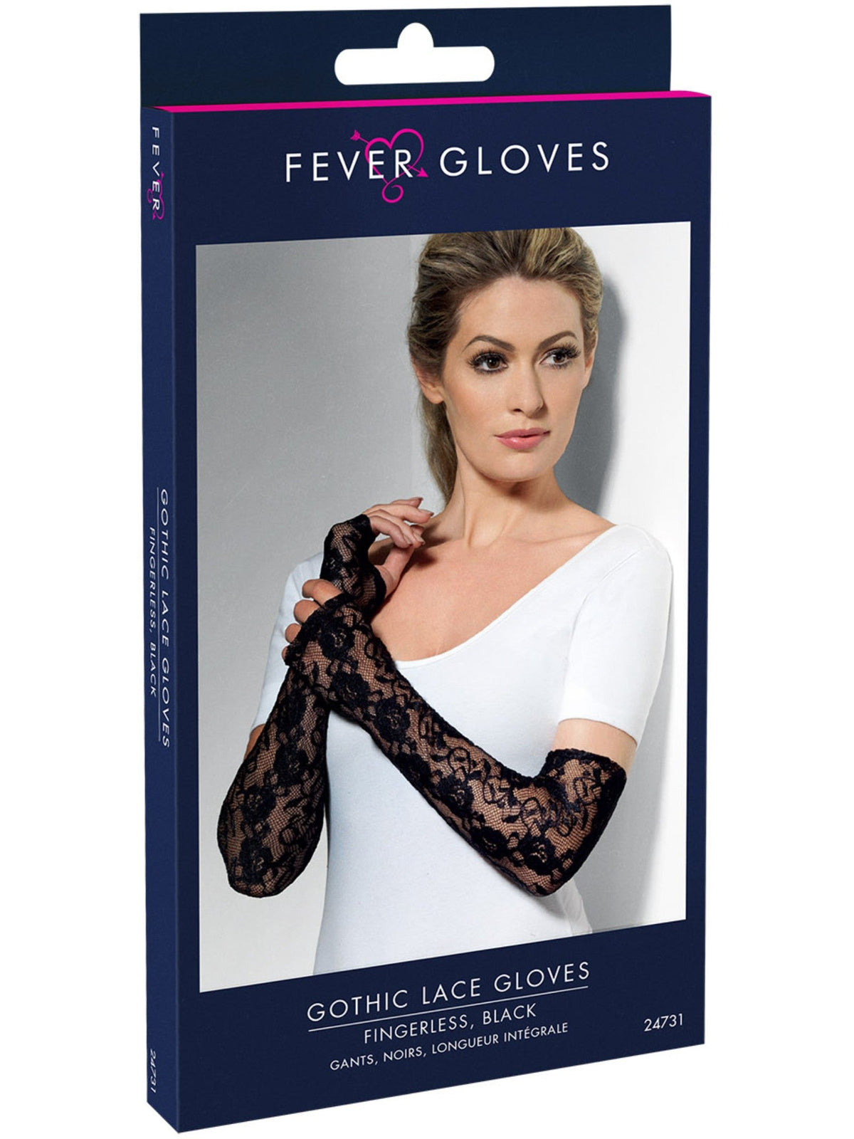FINGERLESS LACE GLOVES, ADULT - Back