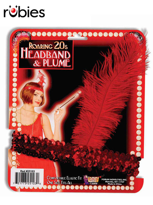 ROARING 20S HEADBAND &amp; PLUME - ADULT - Front