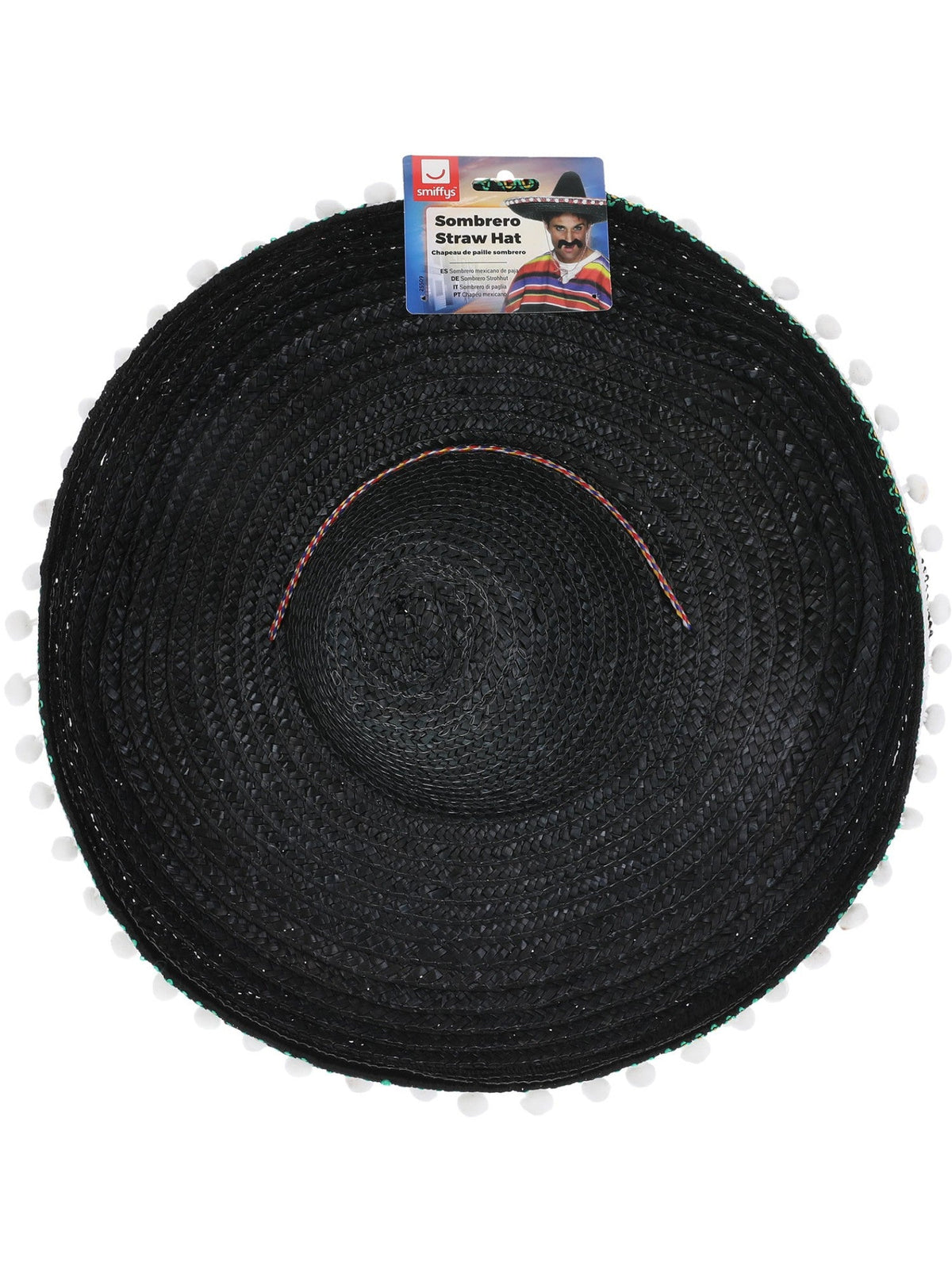 SOMBRERO STRAW HAT, ADULT - Back