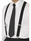 BLACK ELASTICATED BRACES, ADULT - Front