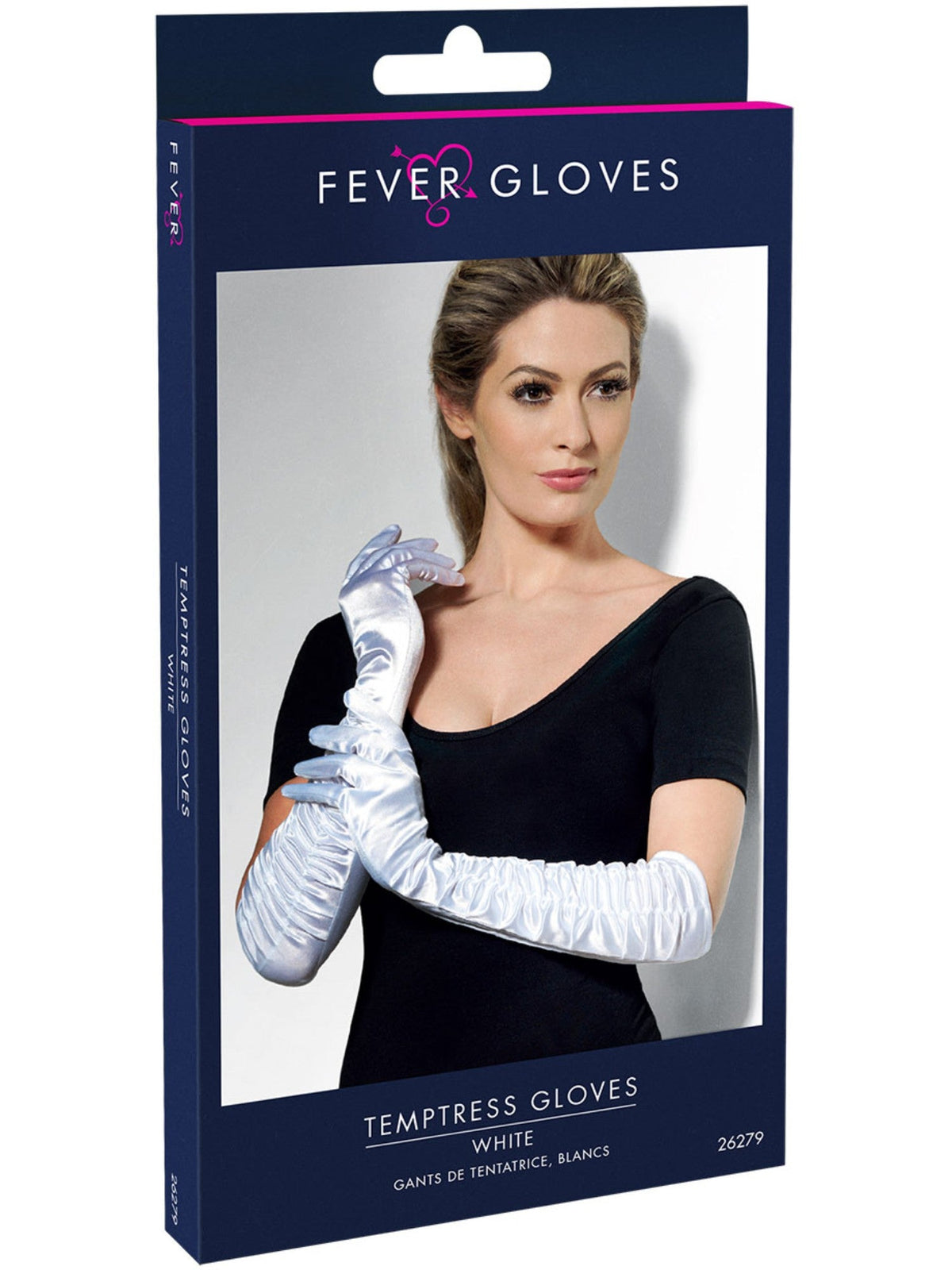 TEMPTRESS GLOVES, WHITE - ADULT - Side
