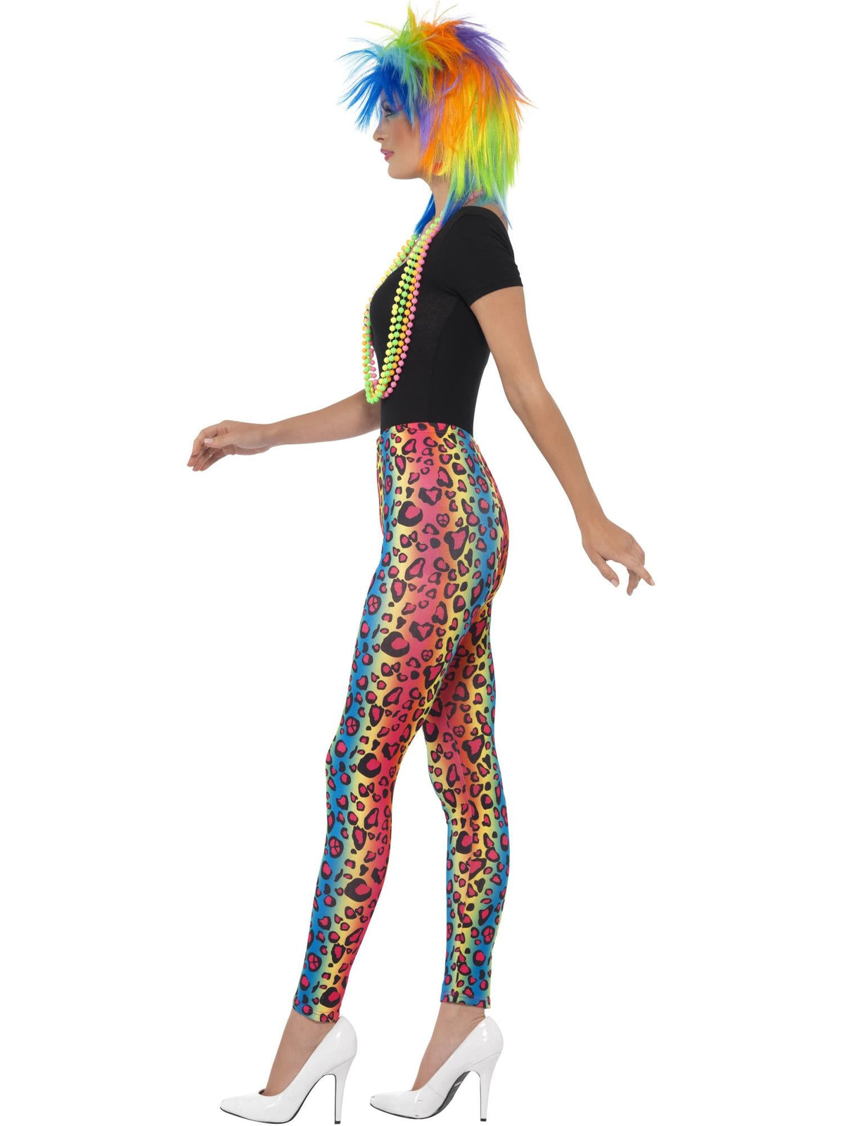 LEOPARD PRINT LEGGINGS, NEON - ADULT - Back