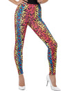 LEOPARD PRINT LEGGINGS, NEON - ADULT - Front
