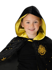 HOGWARTS BLACK &amp; GOLD HOODED ROBE, CHILD - Side