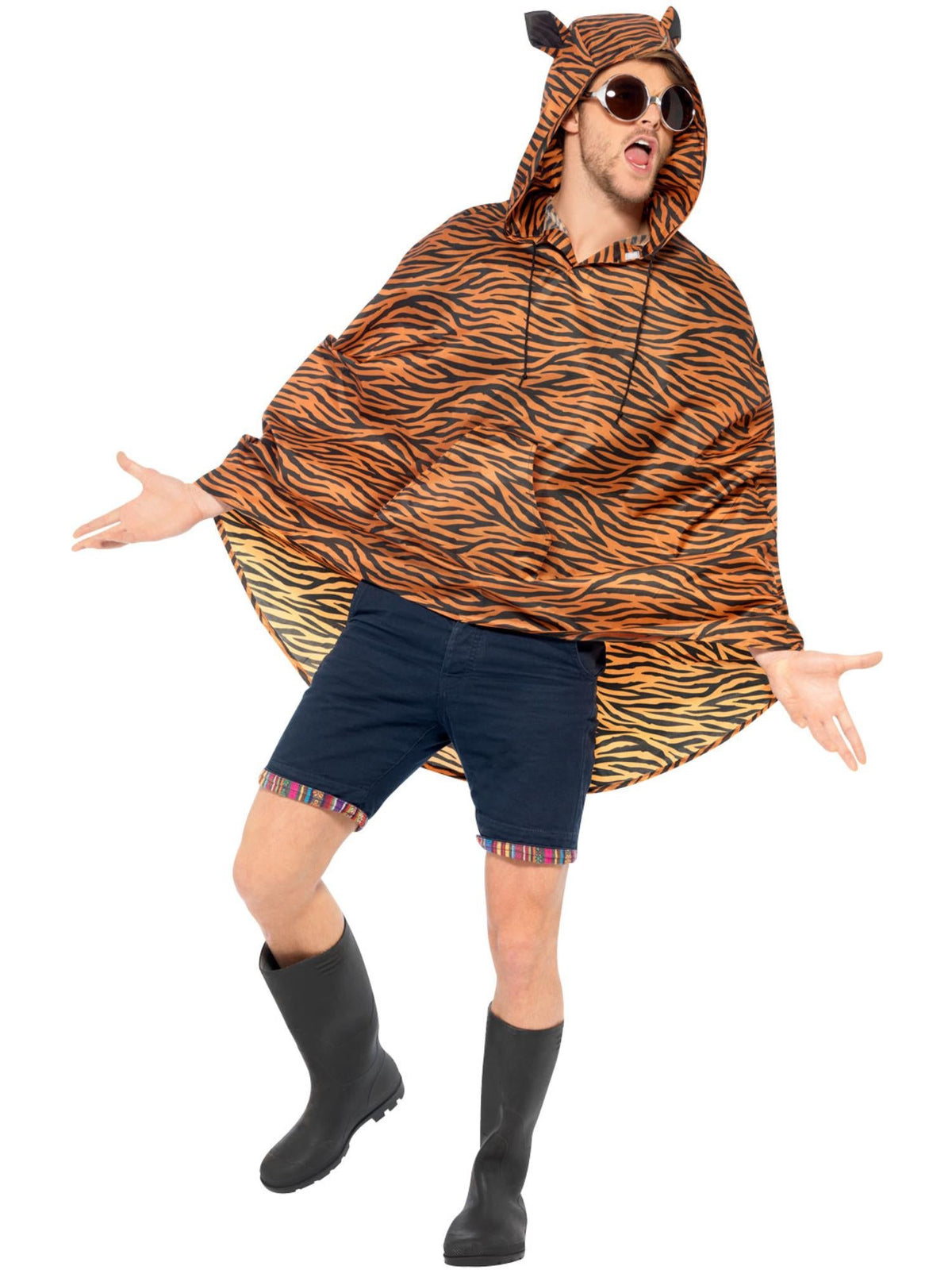 TIGER PARTY PONCHO, ADULT - Packaging