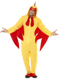 CHICKEN COSTUME, WITH HOODED ALL IN ONE - M - Front