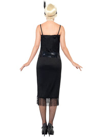 FLAPPER BLACK COSTUME, ADULT - Side