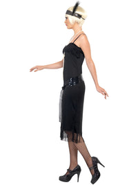 FLAPPER BLACK COSTUME, ADULT - Back