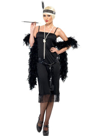 FLAPPER BLACK COSTUME, ADULT - Front