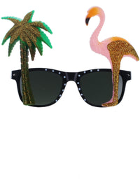 SPECS WITH FLAMINGO &amp; PALM TREE, ADULT - Side