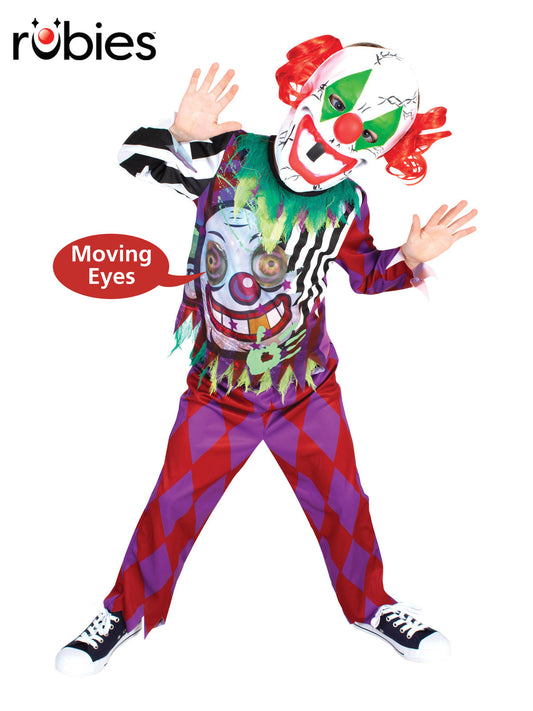 SCARY CLOWN LENTICULAR COSTUME, CHILD - Front