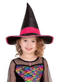 RAINBOW COLOUR MAGIC WITCH DELUXE COSTUME, CHILD - Side