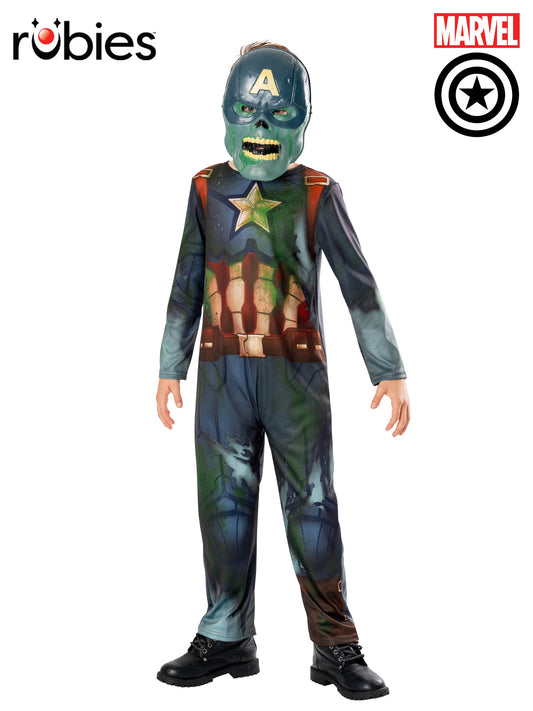 CAPTAIN AMERICA WHAT IF?  ZOMBIE DELUXE COSTUME, CHILD - Front