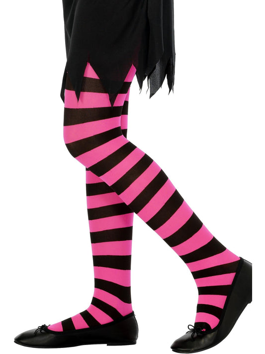 TIGHTS, BLACK &amp; FUCHSIA - AGE 6-12 - Front
