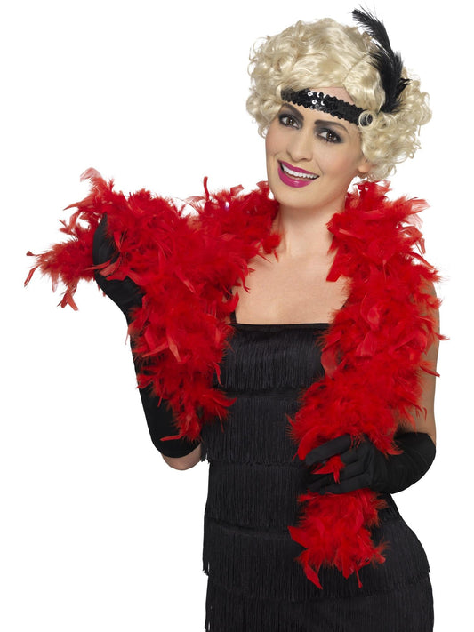 FEATHER BOA, RED - Front