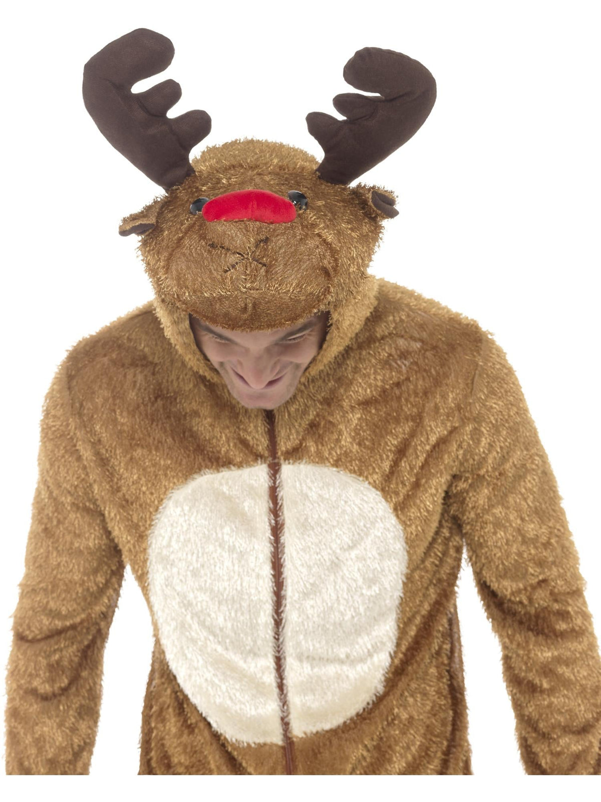 REINDEER HOODED COSTUME, ADULT - L
